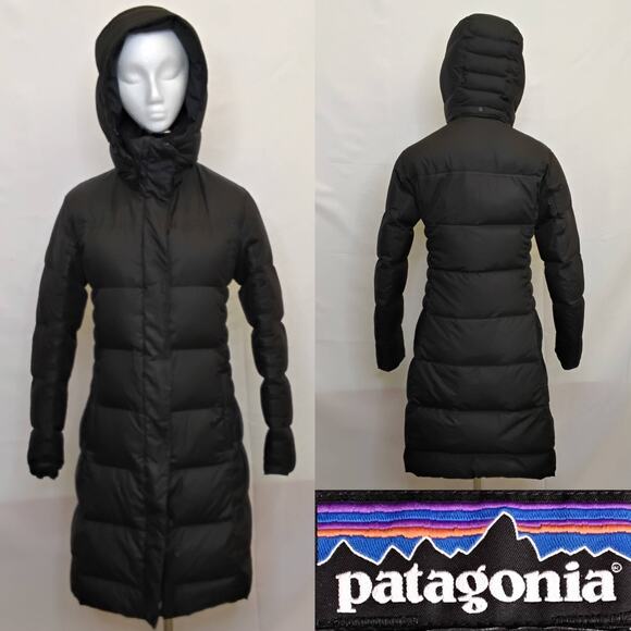 Patagonia Jackets & Blazers - Patagonia Down Parka Women's S Black Hooded Puffer Long